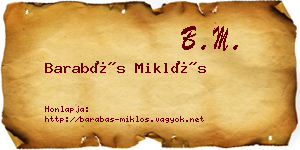 Barabás Miklós névjegykártya