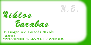 miklos barabas business card